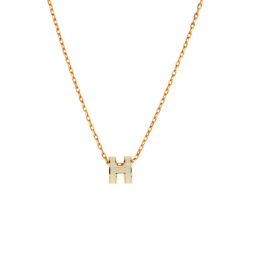 Hermes Pop H Pendant Chain Necklace Metal and Enamel Mini