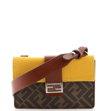 Fendi Baguette Convertible Pouch Canvas with Zucca Coated Canvas