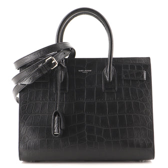 Saint Laurent Sac de Jour NM Bag Crocodile Embossed Leather Baby
