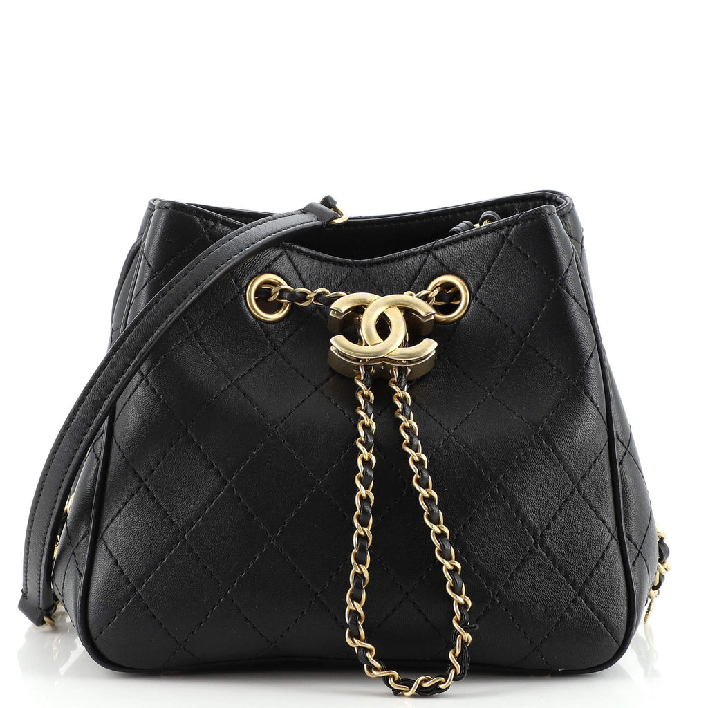 Chanel Egyptian Amulet Drawstring Bag in Red Calfskin Leather Pony