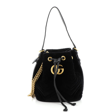 Gucci GG Marmont Bucket Bag Matelasse Velvet Small