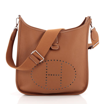 Hermes Evelyne Crossbody Gen III Clemence GM brown