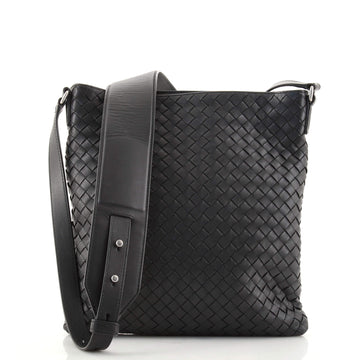 Bottega Veneta Flat Messenger Bag Intrecciato Nappa Small