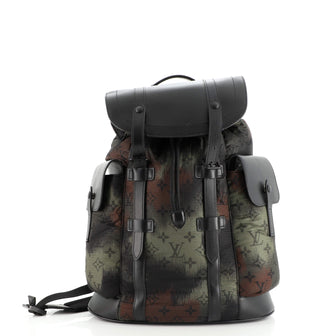 Louis Vuitton Christopher Backpack Limited Edition Camouflage Monogram Nylon with Leather PM