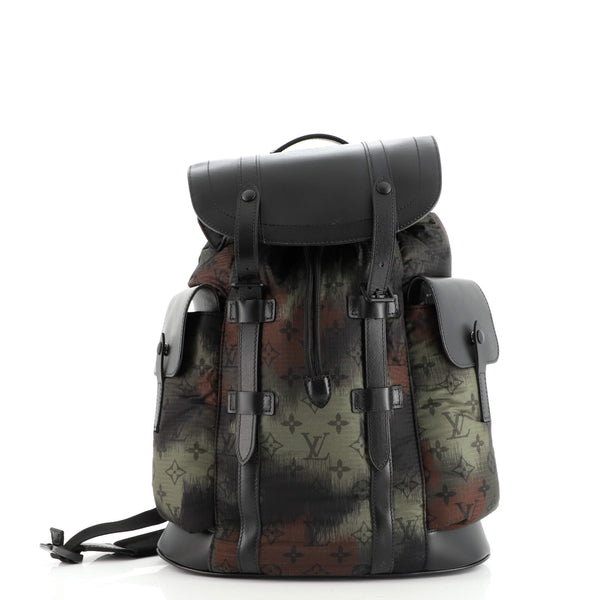 Christopher Backpack Limited Edition Camouflage Monogram Nylon with Leather  PM