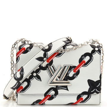 Louis Vuitton Twist Handbag Chain Flower Print Epi Leather MM