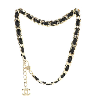 Chanel CC Chain Belt Metal with Satin Wide