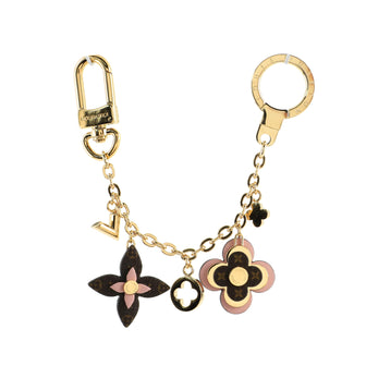 Louis Vuitton Blooming Flowers Chain Bag Charm and Key Holder Brass with Monogram Canvas