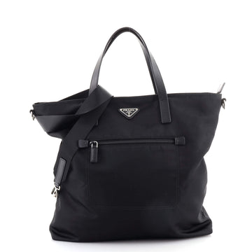 Prada Convertible Front Pocket Tote Tessuto Large