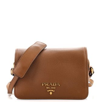 Prada Flap Zip Crossbody Bag Vitello Phenix Small