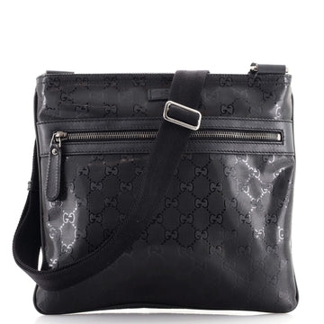 Gucci Front Zip Flat Messenger Bag GG Imprime Medium