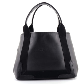 Balenciaga Navy Cabas Leather Small