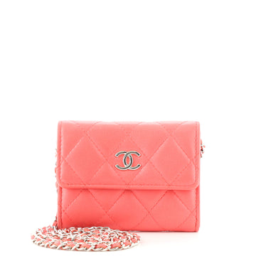 Chanel Classic Flap Card Holder on Chain Quilted Lambskin Mini