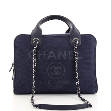 Chanel Deauville NM Bowling Bag Mixed Fibers Large
