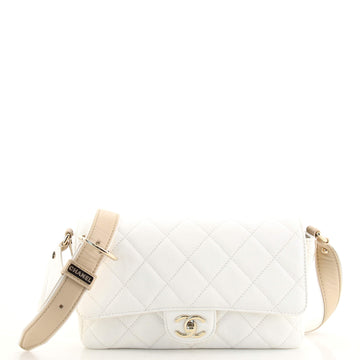 Chanel Buckle Strap CC Messenger Bag Quilted Caviar Medium