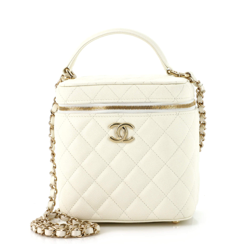 Chanel Large White CC Quilted Tote w/ Pouch - shop 