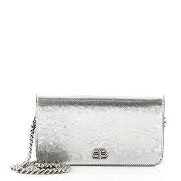 Balenciaga BB Phone Holder Chain Wallet Leather