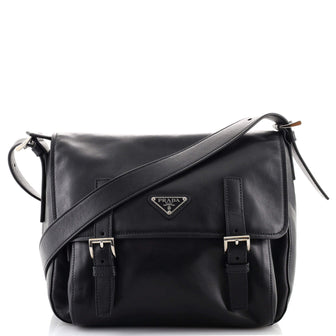 Prada Two Pocket Messenger Bag Soft Calf Medium
