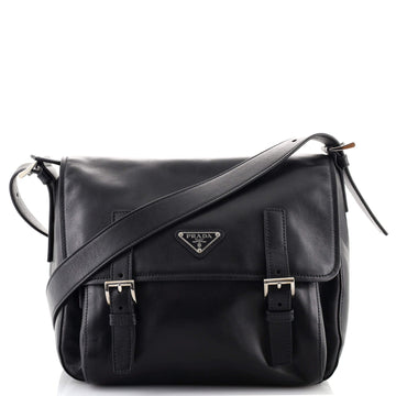 Prada Two Pocket Messenger Bag Soft Calf Medium