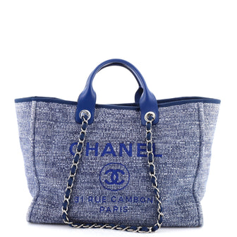 Chanel Deauville Tote Raffia with Glitter Detail Medium