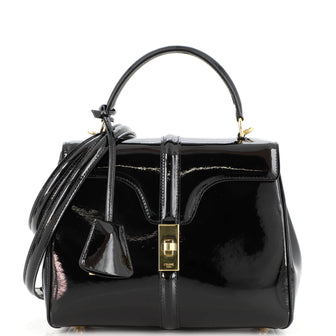 Celine 16 Top Handle Bag Patent Small