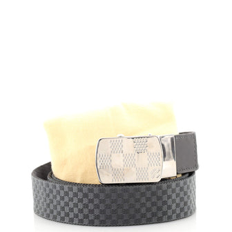 Louis Vuitton Damier Mens Belts, Grey, 90