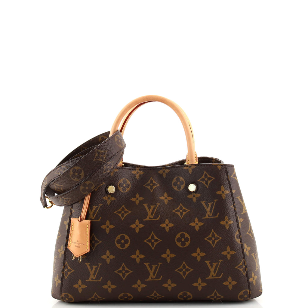 Brown Louis Vuitton Monogram Sac Riveting Shoulder Bag, louis vuitton  montaigne shopping bag in brown monogram canvas and natural leather