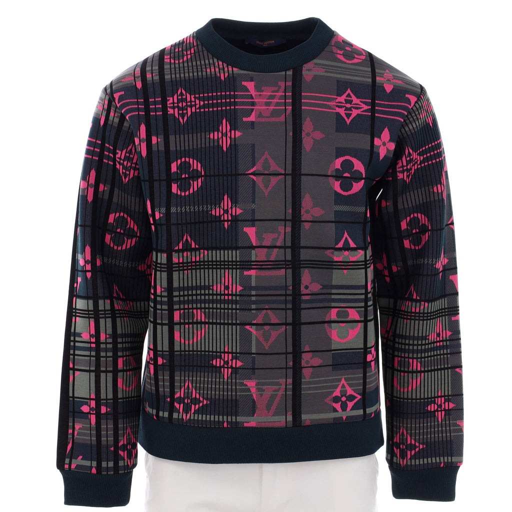 Louis Vuitton Men's Madras Monogram Jacquard Sweatshirt Cotton Blend  Multicolor 156356344
