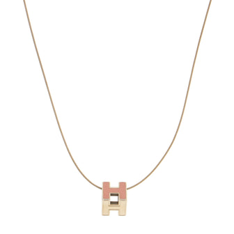 Hermes Cage d'H Pendant Necklace Metal with Enamel