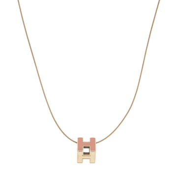 Hermes Cage d'H Pendant Necklace Metal with Enamel