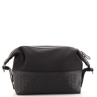Bottega Veneta Wash Bag Nylon with Intrecciato Nappa