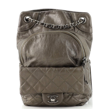 Chanel Drawstring CC Flap Backpack Quilted Lambskin Small