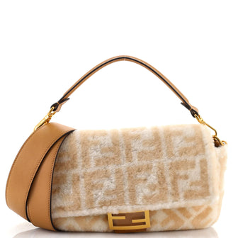 Fendi Baguette NM Bag Zucca Shearling Medium