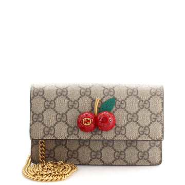 Gucci Cherries Wallet on Chain GG Coated Canvas Mini