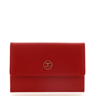 Chanel Vintage CC Button Flap Key Holder Leather