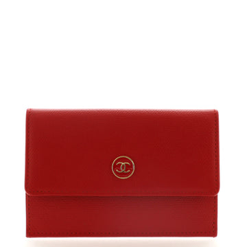 Chanel Vintage CC Button Flap Key Holder Leather