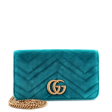 Gucci GG Marmont Chain Flap Bag Matelasse Velvet Mini
