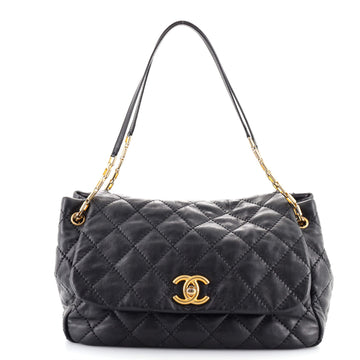 Chanel Retro Chain Accordion Flap Bag Quilted Leather Large