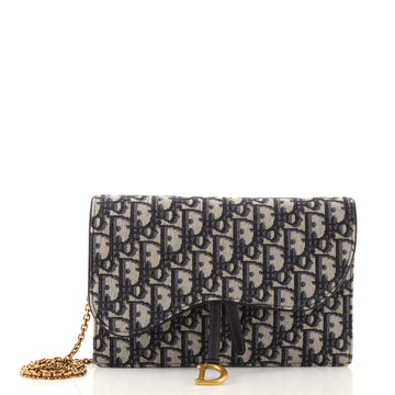 Christian Dior Saddle Chain Clutch Oblique Canvas