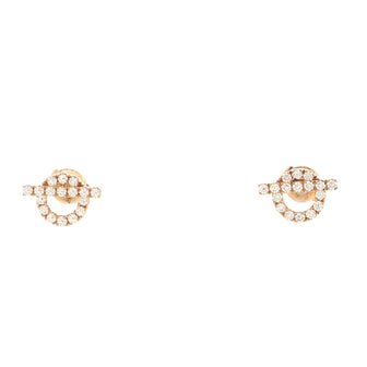 Hermes Finesse Stud Earrings 18K Rose Gold and Diamonds