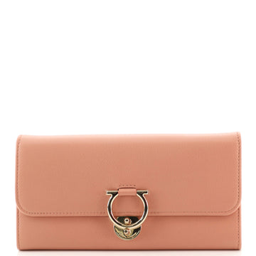 Salvatore Ferragamo Gancini Flap Continental Wallet Leather Long