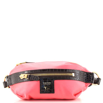 Tom Ford Zip Waist Bag Satin with Crocodile Embossed Leather
