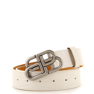Balenciaga BB Belt Crocodile Embossed Leather Medium