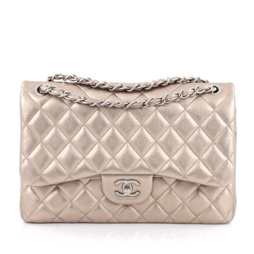 Chanel Classic Double Flap Bag Quilted Lambskin Jumbo Neutral