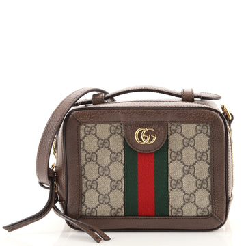 Gucci Ophidia Zip Around Camera Bag GG Coated Canvas Mini