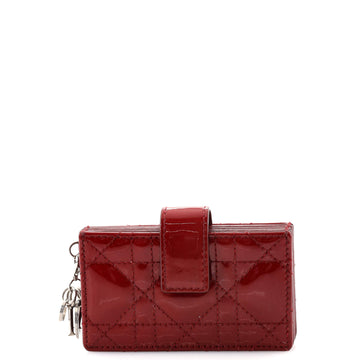 Christian Dior Lady Dior 5-Gusset Card Holder Cannage Stitch Patent