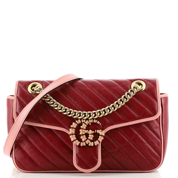 Gucci GG Marmont Flap Bag Diagonal Quilted Leather Small