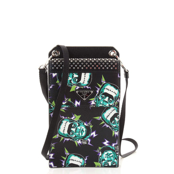 Prada Frankenstein Lanyard Phone Case Saffiano Leather