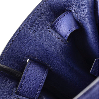 Hermes Kelly Au Trot Handbag Blue Togo with Palladium Hardware 32