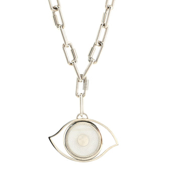 Hermes Eye Chain Pendant Necklace Metal